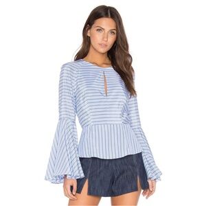 Milly Luna Striper Bell Sleeve Top